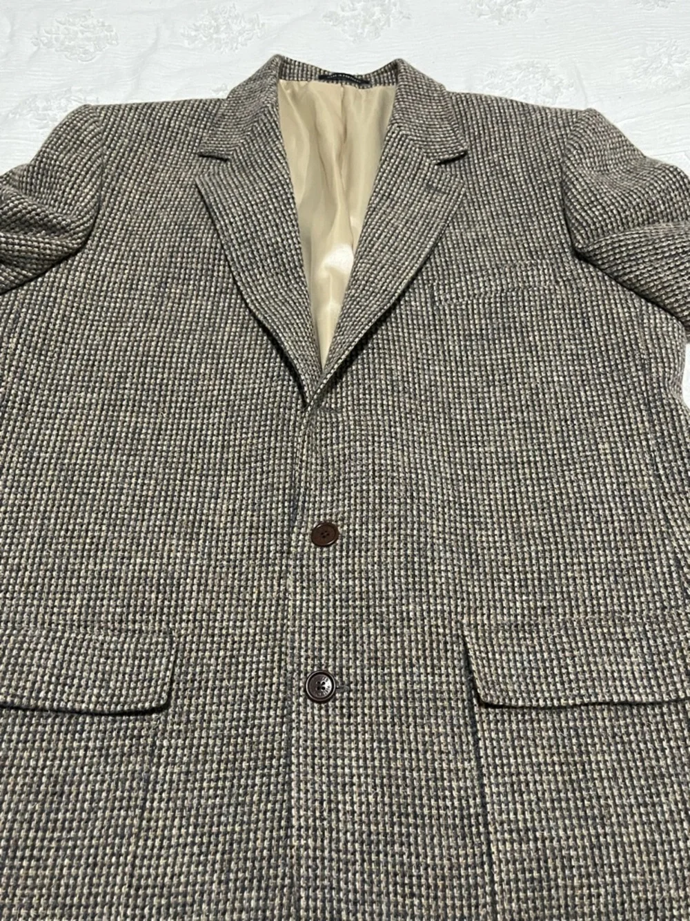 NWT Orvis Brown & Gray Houndstooth 100% Wool Sport Coat Made in Portugal